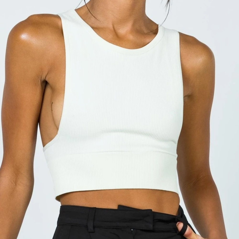 cream crop top
